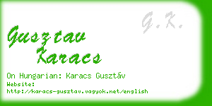 gusztav karacs business card